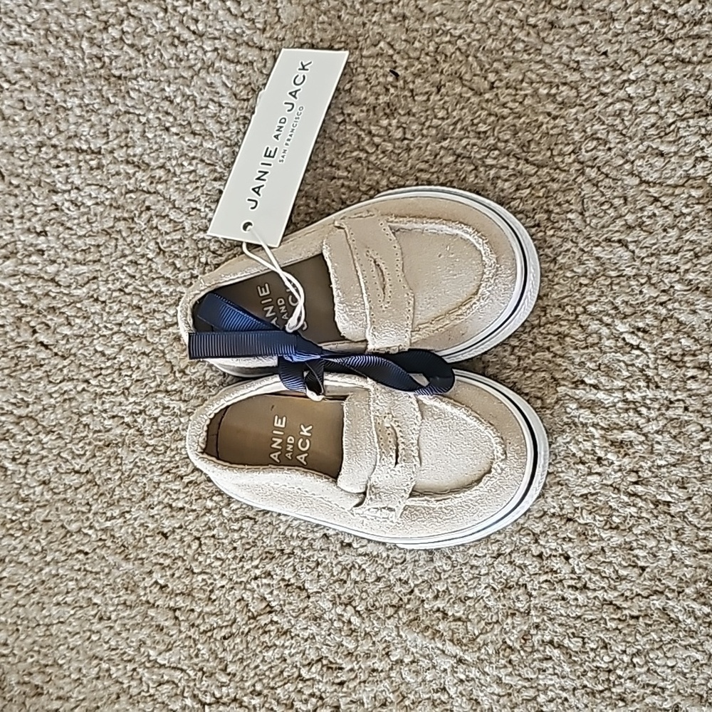Janie and Jack boys Tan SUEDE PENNY LOAFER SNEAKER